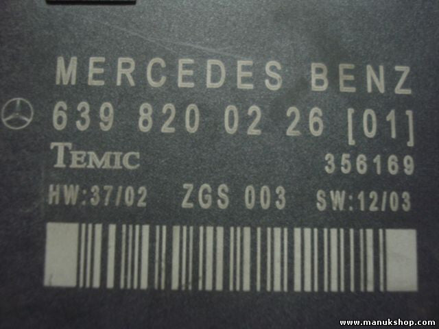 Komfortsteuergerät KSG Mercedes-Benz Vito 6398200226 639 820 02 26 TEMIC 356169