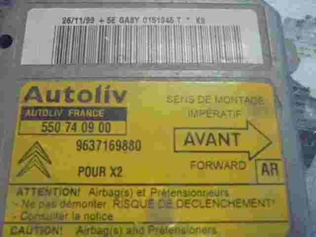 Airbagsensor Airbagsteuergerät Citroen Xantia (AR) 9637169880 550740900