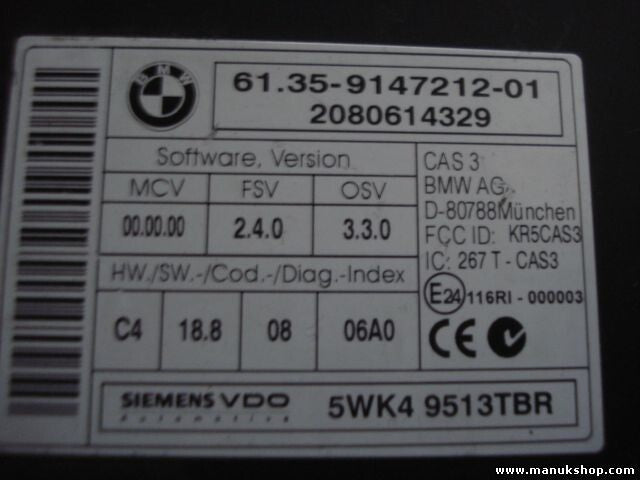 Steuergerät Grundmodul BMW E60 E61 E63 E65 E66 E53 6135914721201 2080614329