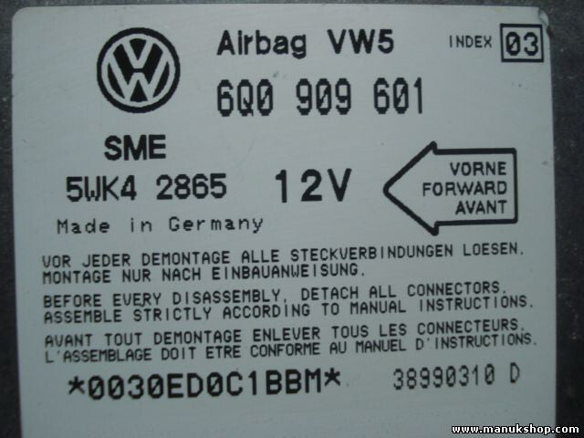 Airbagsensor Airbagsteuergerät VW Volkswagen 6Q0909601 6QO909601 INDEX 03