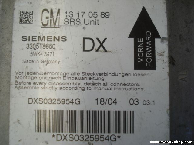 Airbagsensor Airbagsteuergerät Opel Vectra C GM 13170589 13 17 05 89 DX 5WK43471