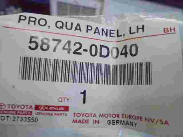 Quarter Panel Protector LH Toyota Yaris 587420D040 58742-0D040
