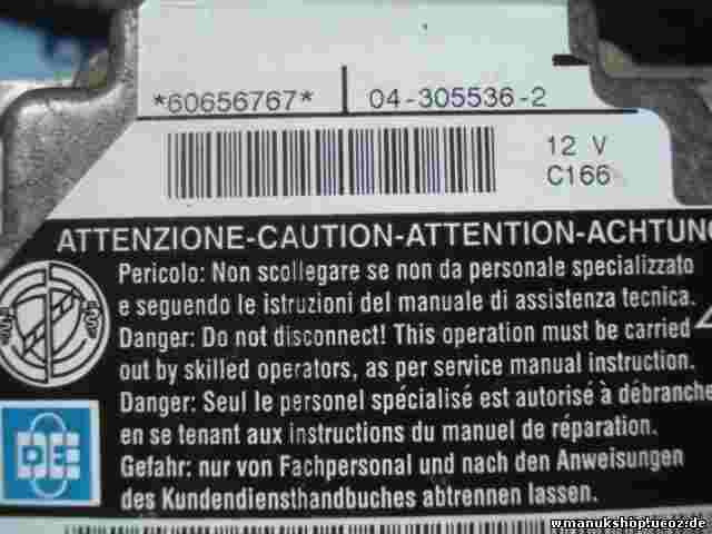 Airbagsensor Airbagsteuergerät Alfa Romeo 60656767 043055362 D26900745