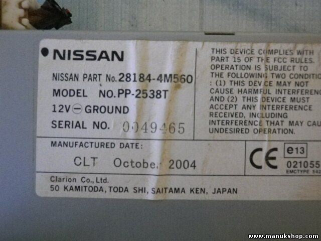 Radio CD Nissan X-Trail (T30) 2001-2006 281844M560 28184 4M560