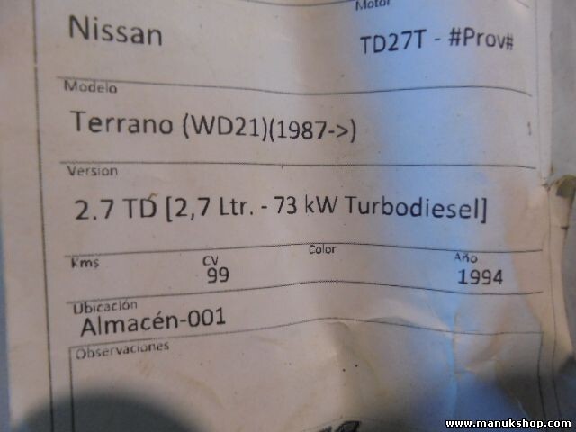 Tankgeber Nissan Terrano Ford Maverick WD21 1987 TD27T 2.7TD 2.7Ltr 73KW Turbodi