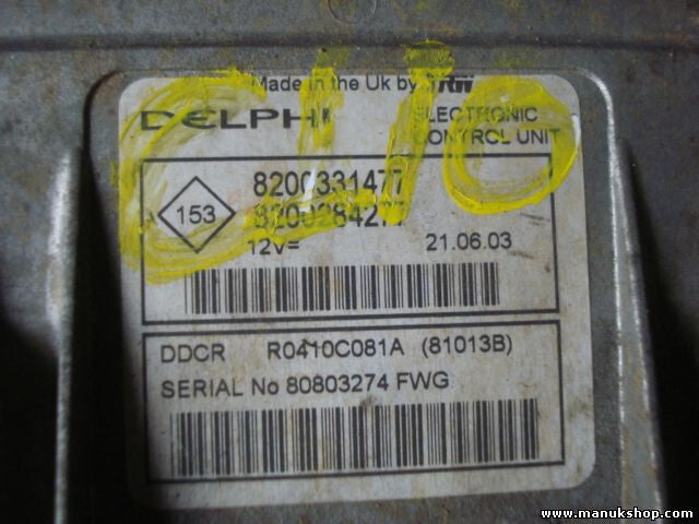 Motorsteuergerät Renault Kangoo DELPHI TRW 8200331477 8200284277 DDCR R0410C081A