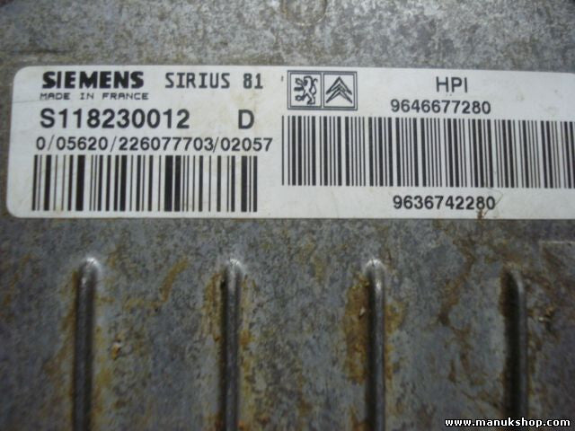 Motorsteuergerät Citroen C5 SIRIUS 81 9646677280 9636742280 SIEMENS S118230012D