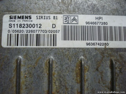 Motorsteuergerät Citroen C5 SIRIUS 81 9646677280 9636742280 SIEMENS S118230012D