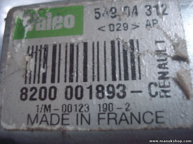 Heckwischermotor wischermotor hinten Renault 8200001893C Valeo 54904312