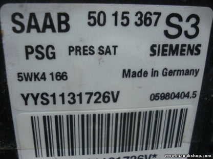 Airbagsensor Airbagsteuergerät Saab 5015367 S3 50 15 367 S3 5WK4166 05980404.4