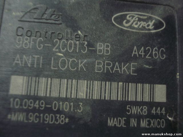 ABS Steuergerät Ford Fiesta 98FG2C013BB A426G 5WK8444 ATE 10094901013