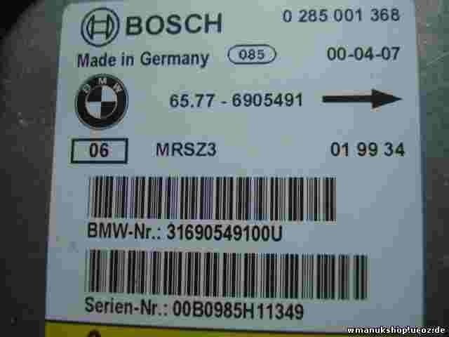 Airbagsensor Airbagsteuergerät BMW E46 65.77-6905491 65776905491 BOSCH