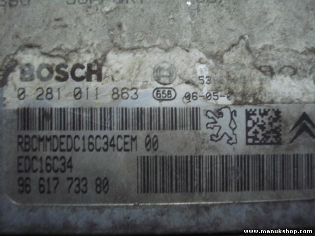 Motorsteuergerät Citroen C4 9661773380 96 617 733 80 EDC16C34 BOSCH 0281011863