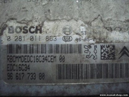 Motorsteuergerät Citroen C4 9661773380 96 617 733 80 EDC16C34 BOSCH 0281011863