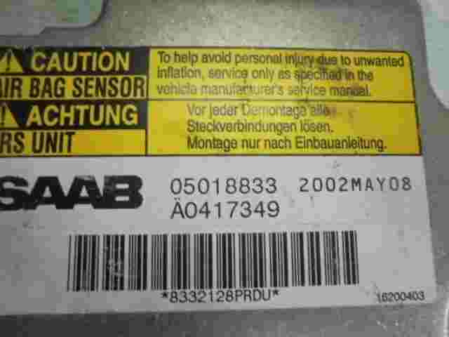 Airbagsensor Airbagsteuergerät Saab 9-3  05018833 A0417349 2002MAY08 8332128PRDU