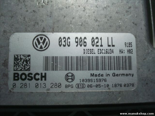 Motorsteuergerät Seat Leon TDI 03G906021LL 1039S15976 BOSCH 0281013280 EDC16U34
