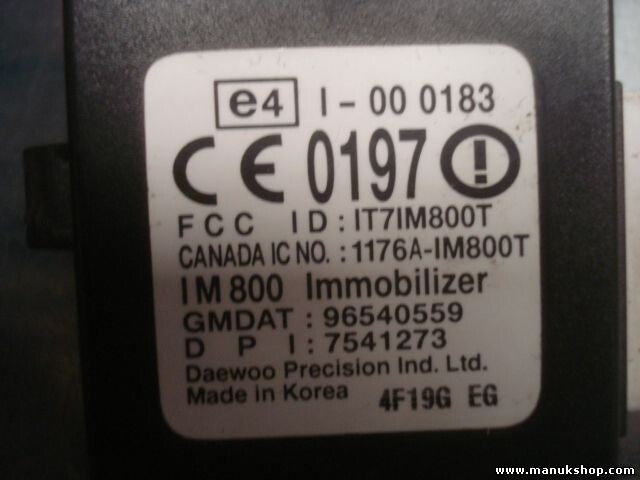 Schlüssel Lesespule Chevrolet Aveo Daewoo Kalos Matiz 96540559 IT7IM800T
