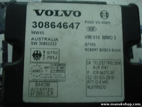 Steuergerät Wegfahrsperre Alarmmodul Volvo S40 V40 98W45 30864647 F005V00060