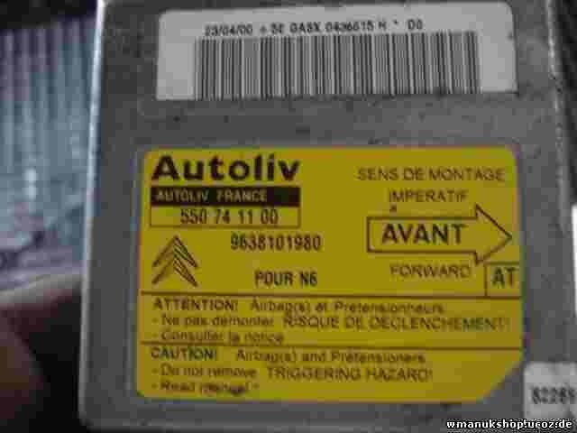 Airbagsensor Airbagsteuergerät Citroen Xsara (AT) 9638101980 550741100