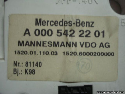 Kombiinstrument Tacho Mercedes-Benz Sprinter A0005422201 A 000 542 22 01 VDO
