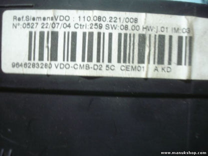 Kombiinstrument Tacho Peugeot 407 2,0 HDI 9646283280 D2-5C 9646283280D2