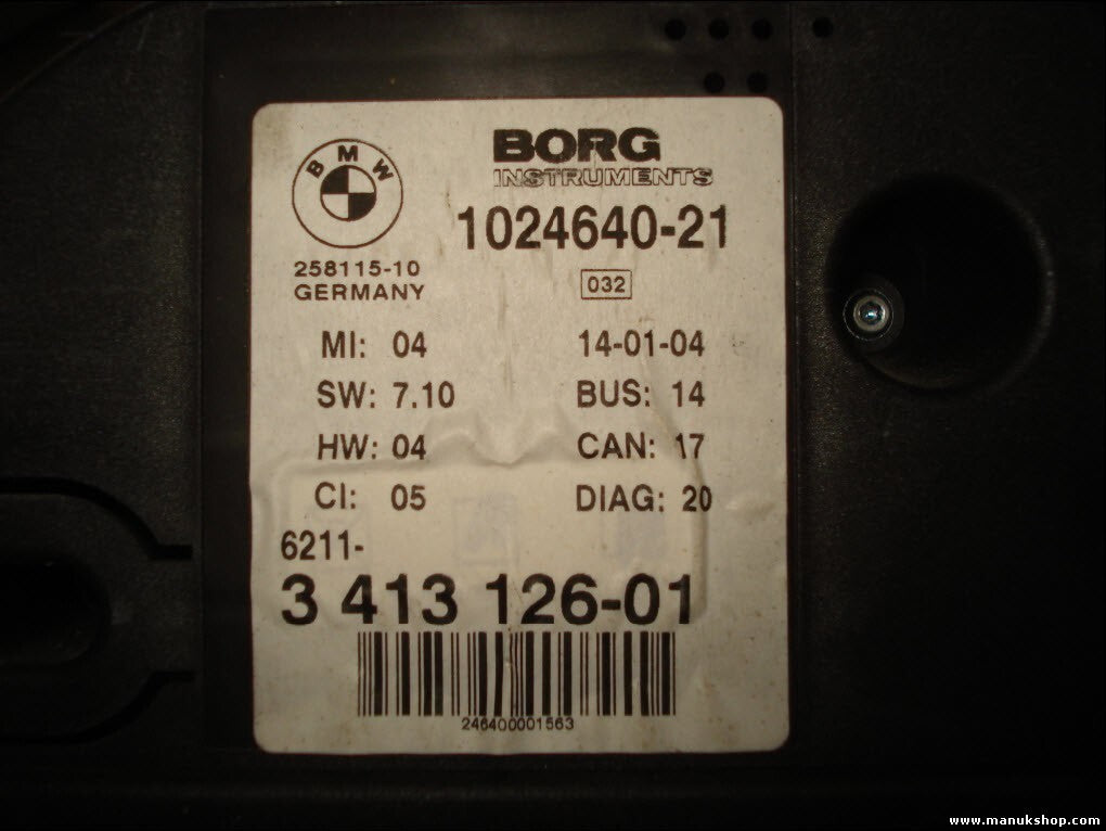 Kombiinstrument Tacho BMW E83 X3 3.0d BORG 102464021 6211341312601 341312601