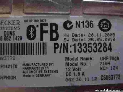 Steuergerät Interface Opel Astra 1.6 16V 366821429 13353284 1002112886