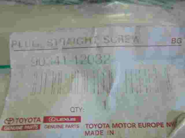 Straight Screw Plug  Toyota 9034112032 90341-12032