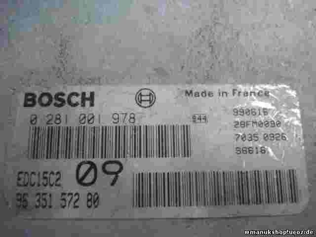 Motorsteuergerät Citroen Xsara Peugeot 306 572 9635157280 EDC15C209 0281001978