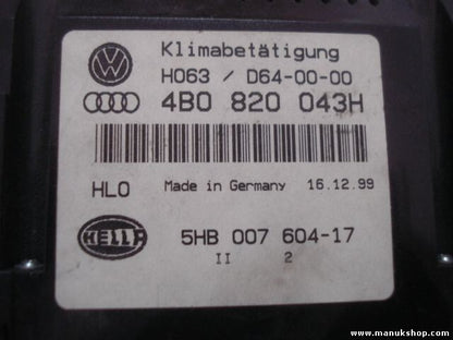Heizungsbedienteil Audi VW 4B0 820 043H 4B0820043H 5HB00760417 5HB 007 604 -17