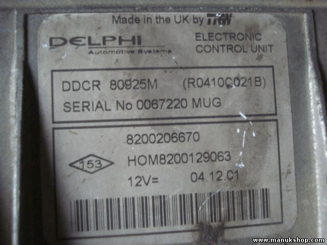 Motorsteuergerät Cilo 8200206670 HOM8200129063 DELPHI R0410C021B DDCR 80925M