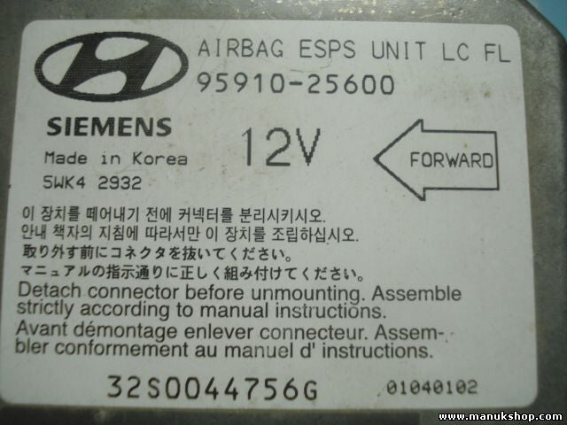 Airbagsensor Airbagsteuergerät Hyundai Accent 9591025600 95910-25600 5WK42932