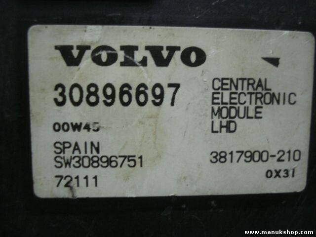 Steuergerät Zentralelektronik Volvo S40 00W45 30896697 SW30896751 3817900210