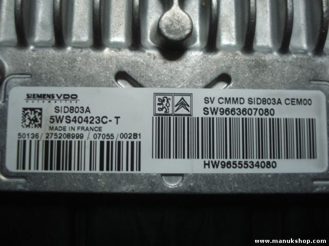 Motorsteuergerät Peugeot 407 2,0 SID803A 5WS40423CT SW9663607080 9663607080