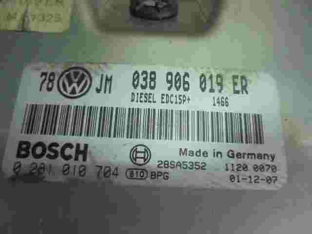 Motorsteuergerät VW Passat 1.9 038906019ER DIESEL EDC15P 1466 BOSCH 0281010704