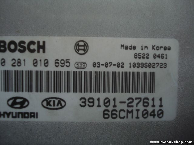 Motorsteuergerät Hyundai Matrix 2001 3910127611 BOSCH 0281010695 66CMI040