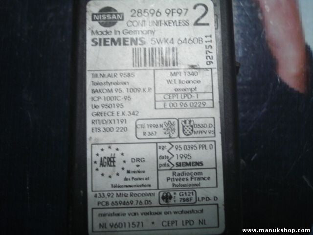Steuergerät Zentralverriegelung Terrano II R20 Maverik 285969F972 5WK46460B