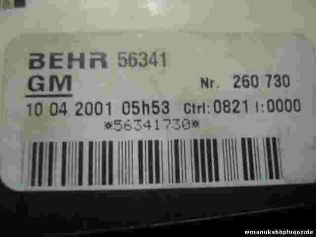 Klimabedienteil Opel Astra G Caravan 56341 260730 56341730 BEHR 90559839