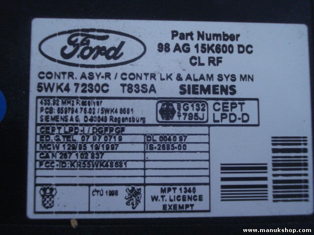 Komfortsteuergerät KSG Ford Focus Mondeo 98 AG 98AG15K600DC 5WK47230C