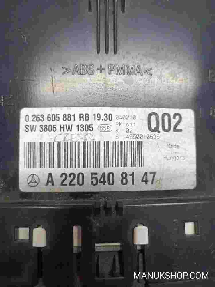 Kombiinstrument Tacho Mercedes S500 S600 A2205408147 0263605881 1031098050