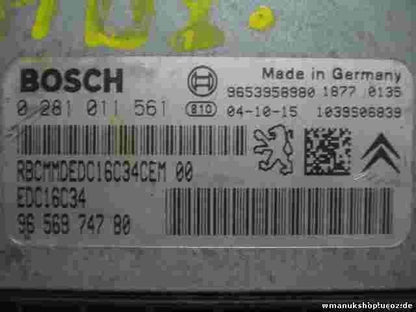 Motorsteuergerät Citroen C5 9656974780 EDC16C34 9653958980 BOSCH 0281011561