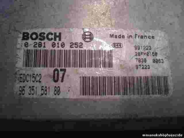 Motorsteuergerät  Peugeot 406 9635158180 EDC15C207 28FM0163 0281010252