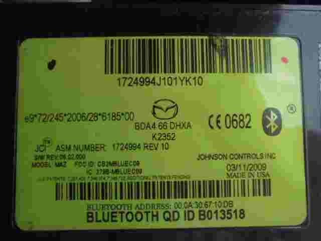 Steuergerät Interface Mazda 3 BDA466DHXA 1724994 CB2MBLUEC09 279B-MBLUEC09