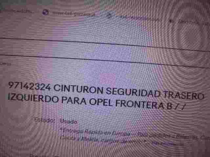 Sicherheitsgurt Gurt hinten links Opel Frontera B 97142324