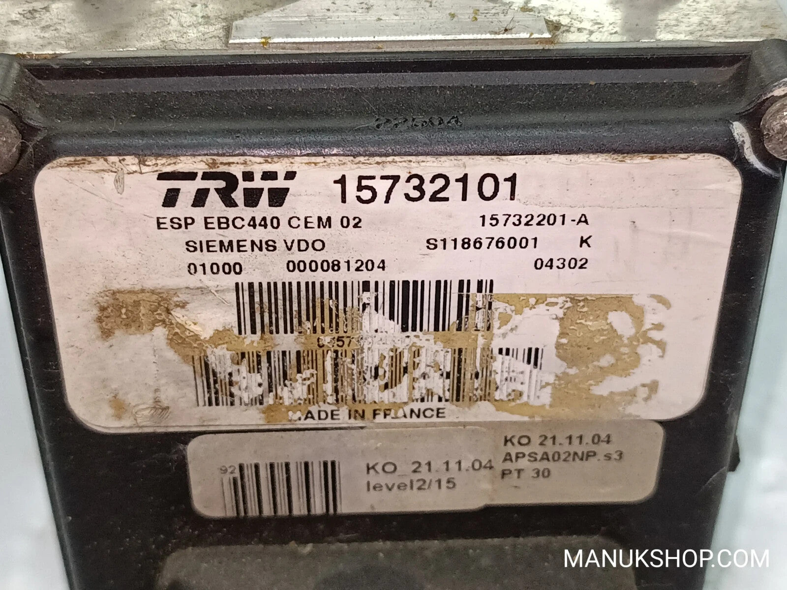 ABS Hydraulikblock Peugeot K70600412 15732101 S118676001 01000 000081204 04302