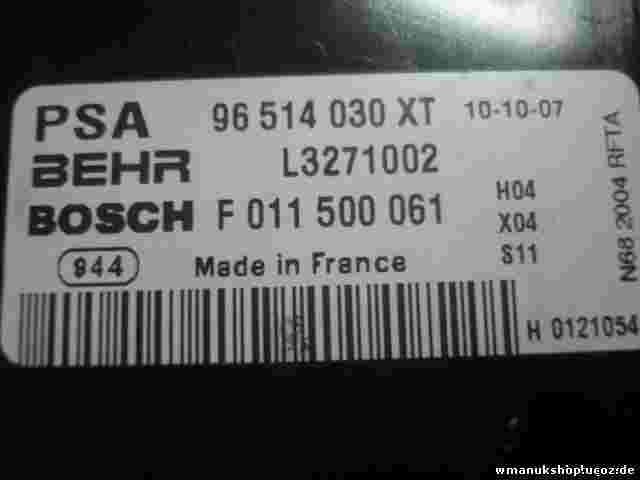 Klimabedienteil Citroen Xsara Picasso PSA 96514030XT BOSCH BEHR F011500061