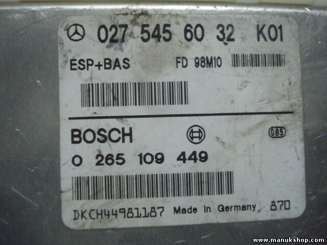 Steuergerät ESP BAS Mercedes W168 0275456032 K01 BOSCH 0265109449 FD98M10