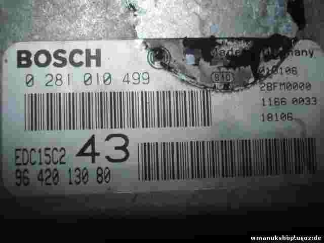Motorsteuergerät Citroen 2.0 9642013080 EDC15C243 EDC15C2 43 BOSCH 0281010499