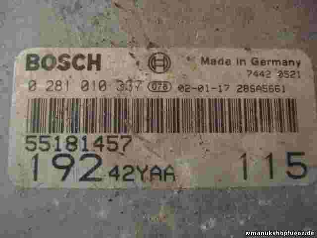 Motorsteuergerät  Fiat Stilo 55181457 28SA5661 19242YAA 115 BOSCH 0281010337
