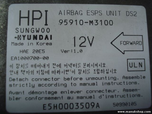 Airbagsensor Airbagsteuergerät Kia Joice SUNGWOO ESPS (ULN) UNIT DS2 95910M3100